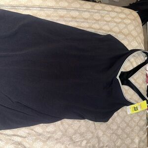 Uniqlo Black Top with White Accents